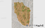 Satellite 3D Map of Cuchi, lighten, semi-desaturated
