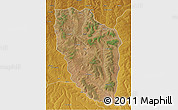 Satellite 3D Map of Cuchi, physical outside