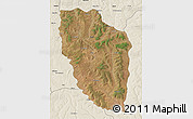 Satellite 3D Map of Cuchi, shaded relief outside