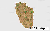 Satellite 3D Map of Cuchi, single color outside