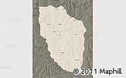 Shaded Relief 3D Map of Cuchi, darken