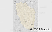 Shaded Relief 3D Map of Cuchi, desaturated