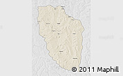 Shaded Relief 3D Map of Cuchi, lighten, desaturated