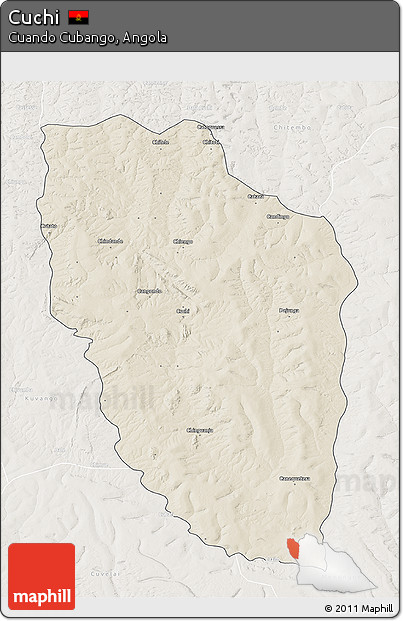 Shaded Relief 3D Map of Cuchi, lighten