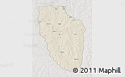 Shaded Relief 3D Map of Cuchi, lighten, semi-desaturated