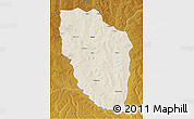 Shaded Relief 3D Map of Cuchi, physical outside