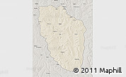 Shaded Relief 3D Map of Cuchi, semi-desaturated