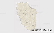 Shaded Relief 3D Map of Cuchi, single color outside