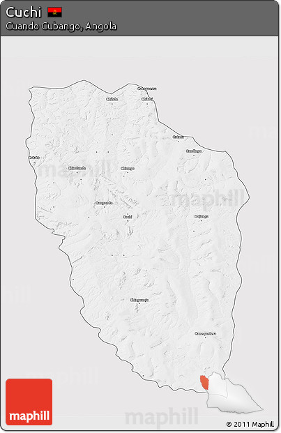 Silver Style 3D Map of Cuchi, single color outside