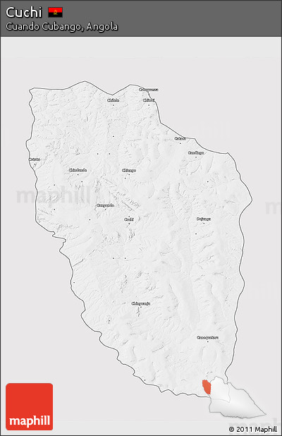 Silver Style 3D Map of Cuchi, single color outside
