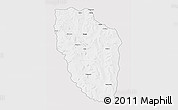 Silver Style 3D Map of Cuchi, single color outside
