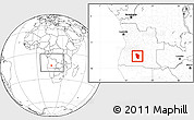 Blank Location Map of Cuchi, within the entire country