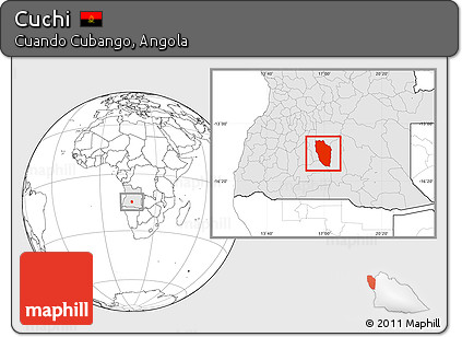 Blank Location Map of Cuchi, highlighted country