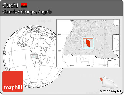 Blank Location Map of Cuchi, highlighted country