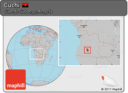 Gray Location Map of Cuchi, within the entire country