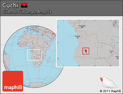 Gray Location Map of Cuchi, within the entire country