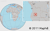 Gray Location Map of Cuchi, within the entire country