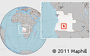 Gray Location Map of Cuchi, highlighted country, within the entire country, hill shading