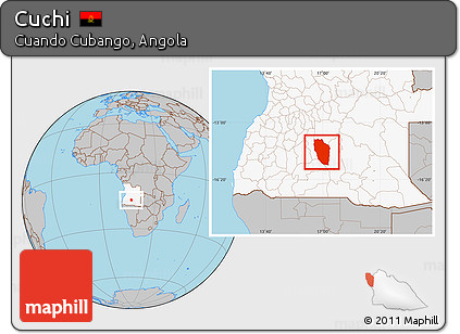 Gray Location Map of Cuchi, highlighted country