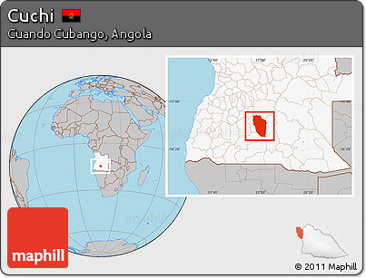 Gray Location Map of Cuchi, highlighted country