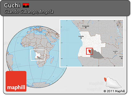 Gray Location Map of Cuchi, highlighted country, highlighted parent region, within the entire country