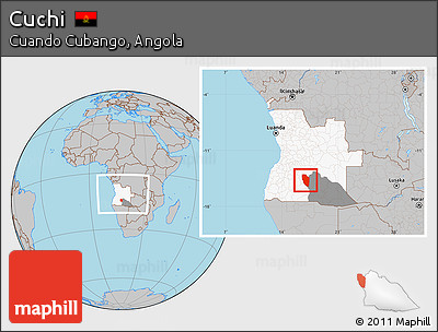 Gray Location Map of Cuchi, highlighted country, highlighted parent region, within the entire country