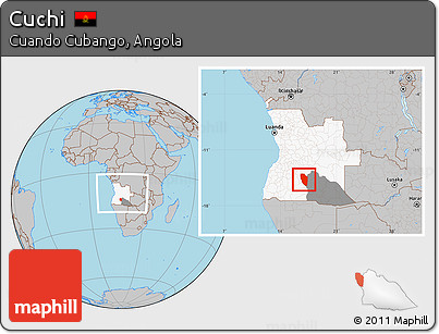 Gray Location Map of Cuchi, highlighted country, highlighted parent region, within the entire country