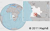 Gray Location Map of Cuchi, highlighted country, highlighted parent region, within the entire country, hill shading
