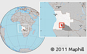 Gray Location Map of Cuchi, highlighted country, highlighted parent region, within the entire country