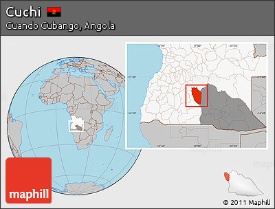 Gray Location Map of Cuchi, highlighted country, highlighted parent region