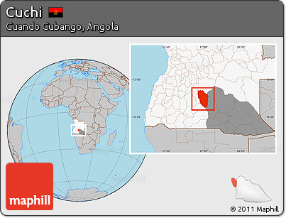 Gray Location Map of Cuchi, highlighted country, highlighted parent region