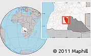 Gray Location Map of Cuchi, highlighted country, highlighted parent region