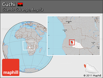 Gray Location Map of Cuchi, highlighted parent region, within the entire country