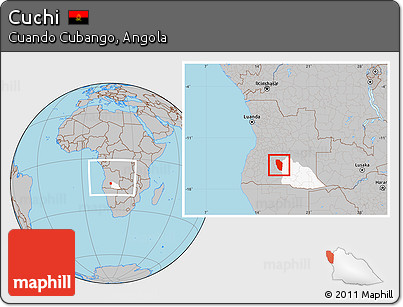 Gray Location Map of Cuchi, highlighted parent region, within the entire country