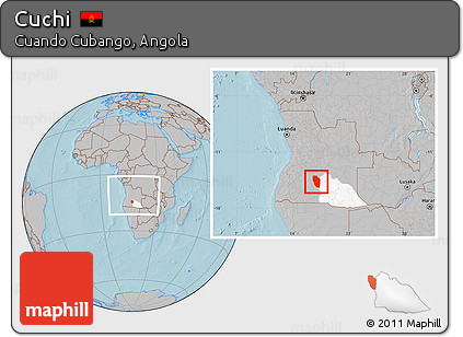 Gray Location Map of Cuchi, highlighted parent region, within the entire country, hill shading