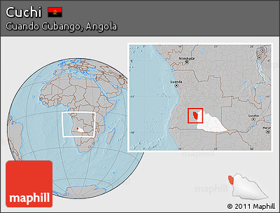 Gray Location Map of Cuchi, highlighted parent region, within the entire country, hill shading