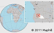 Gray Location Map of Cuchi, highlighted parent region, within the entire country