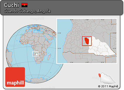 Gray Location Map of Cuchi, highlighted parent region