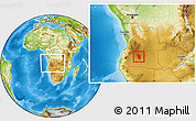 Physical Location Map of Cuchi, within the entire country