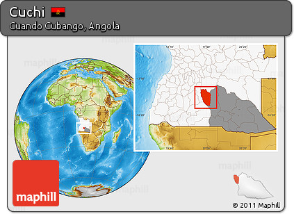Physical Location Map of Cuchi, highlighted country, highlighted parent region