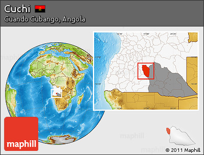 Physical Location Map of Cuchi, highlighted country, highlighted parent region