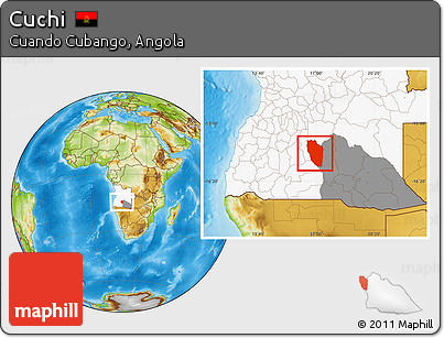 Physical Location Map of Cuchi, highlighted country, highlighted parent region