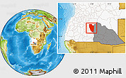 Physical Location Map of Cuchi, highlighted country, highlighted parent region