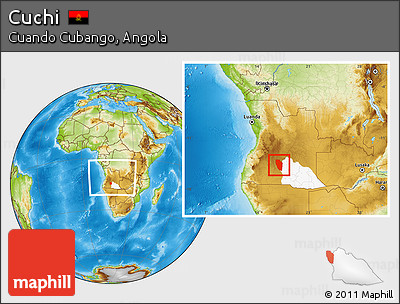 Physical Location Map of Cuchi, highlighted parent region, within the entire country
