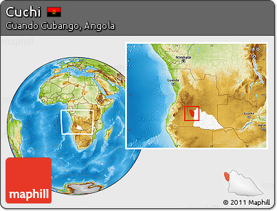 Physical Location Map of Cuchi, highlighted parent region, within the entire country