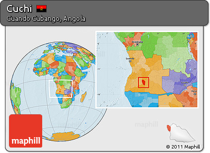 Political Location Map of Cuchi, within the entire country