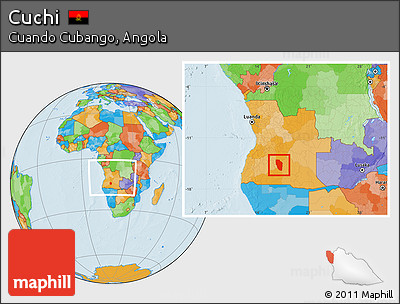Political Location Map of Cuchi, within the entire country