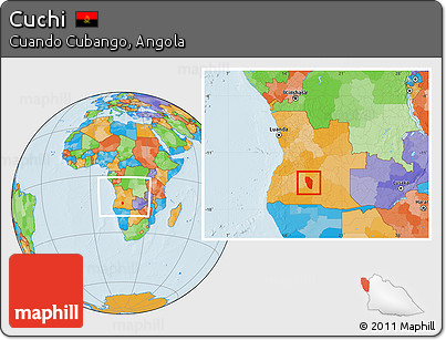 Political Location Map of Cuchi, within the entire country
