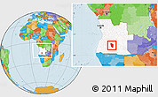 Political Location Map of Cuchi, highlighted country, within the entire country