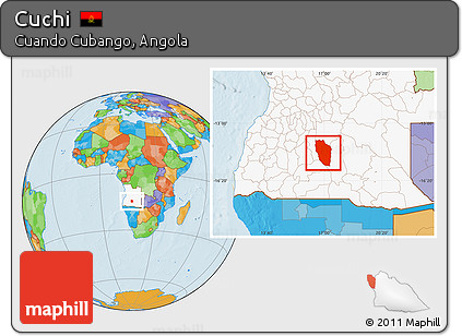 Political Location Map of Cuchi, highlighted country
